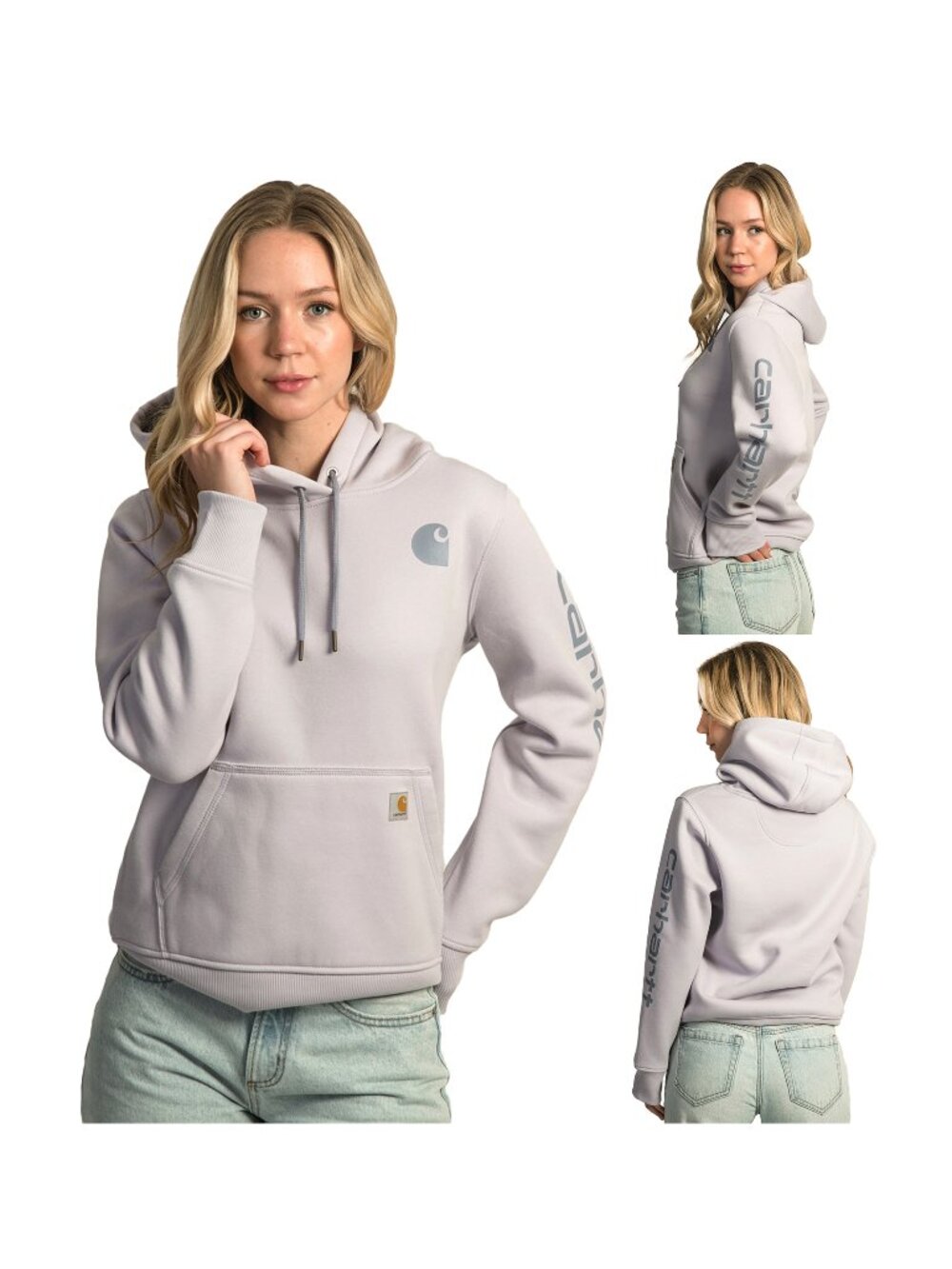 NWOT Carhartt Hoodie Womens Size L (12-14) Light Purple Relaxed Fit Sweatshirt